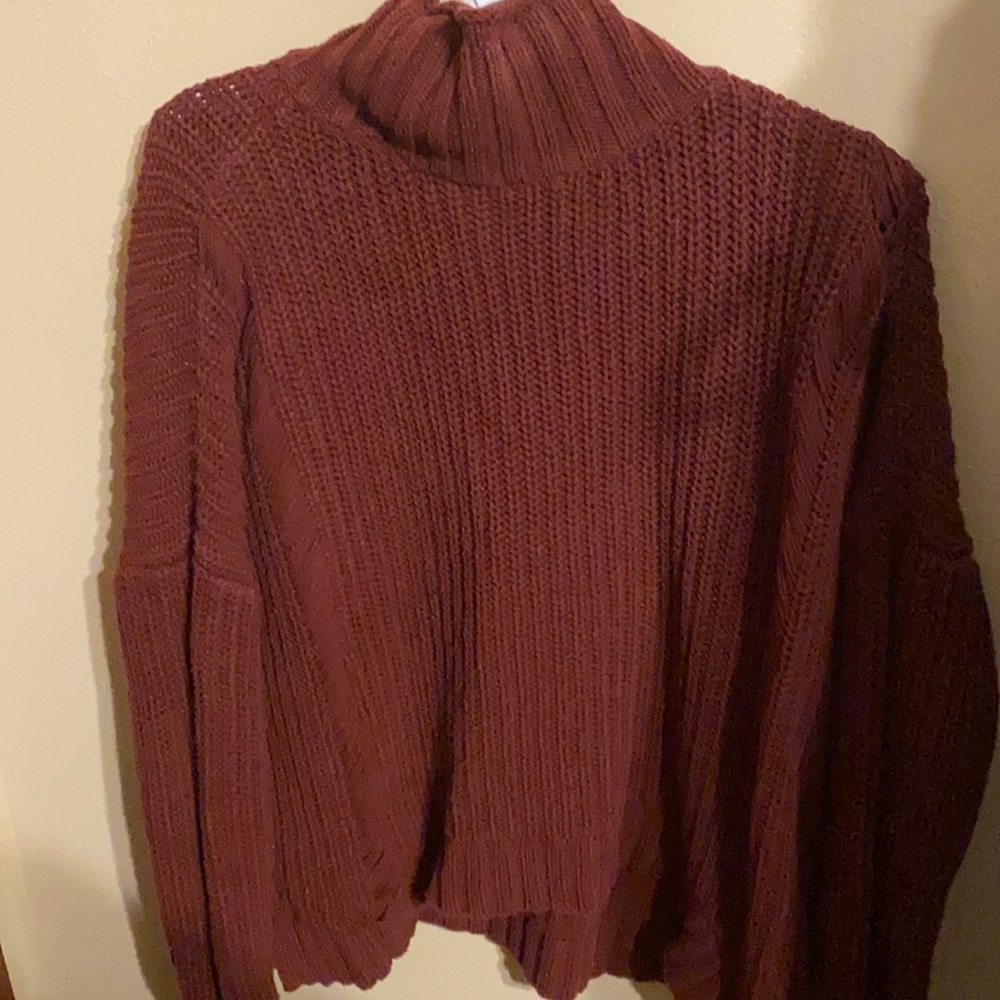 Maroon distressed sweater